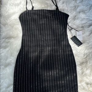 Forever 21 Black Strapless Dress with Silver Accents